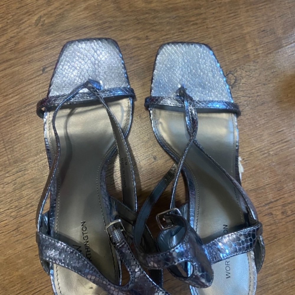 Worthington Metallic Silver Sandals